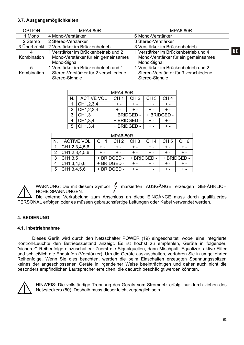 Ecler MPA 6-80R User Manual | Page 53 / 60