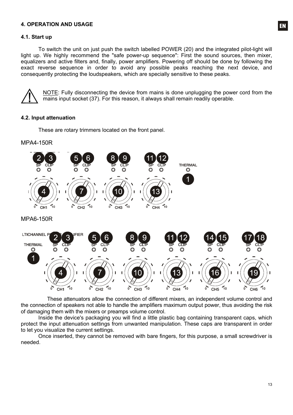 Ecler MPA6-150R User Manual | Page 13 / 68