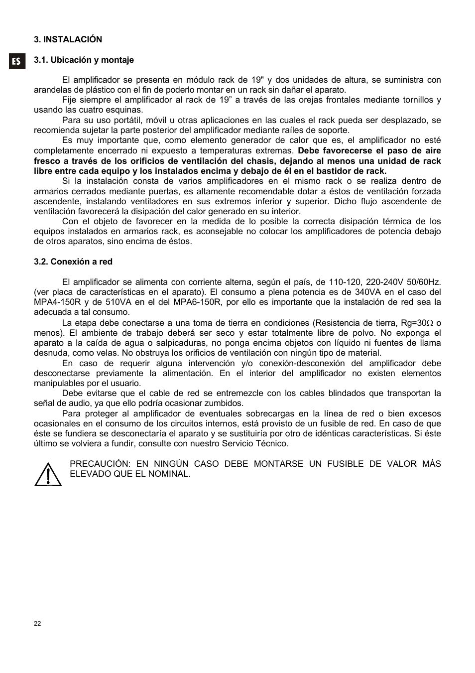 Ecler MPA6-150R User Manual | Page 22 / 68