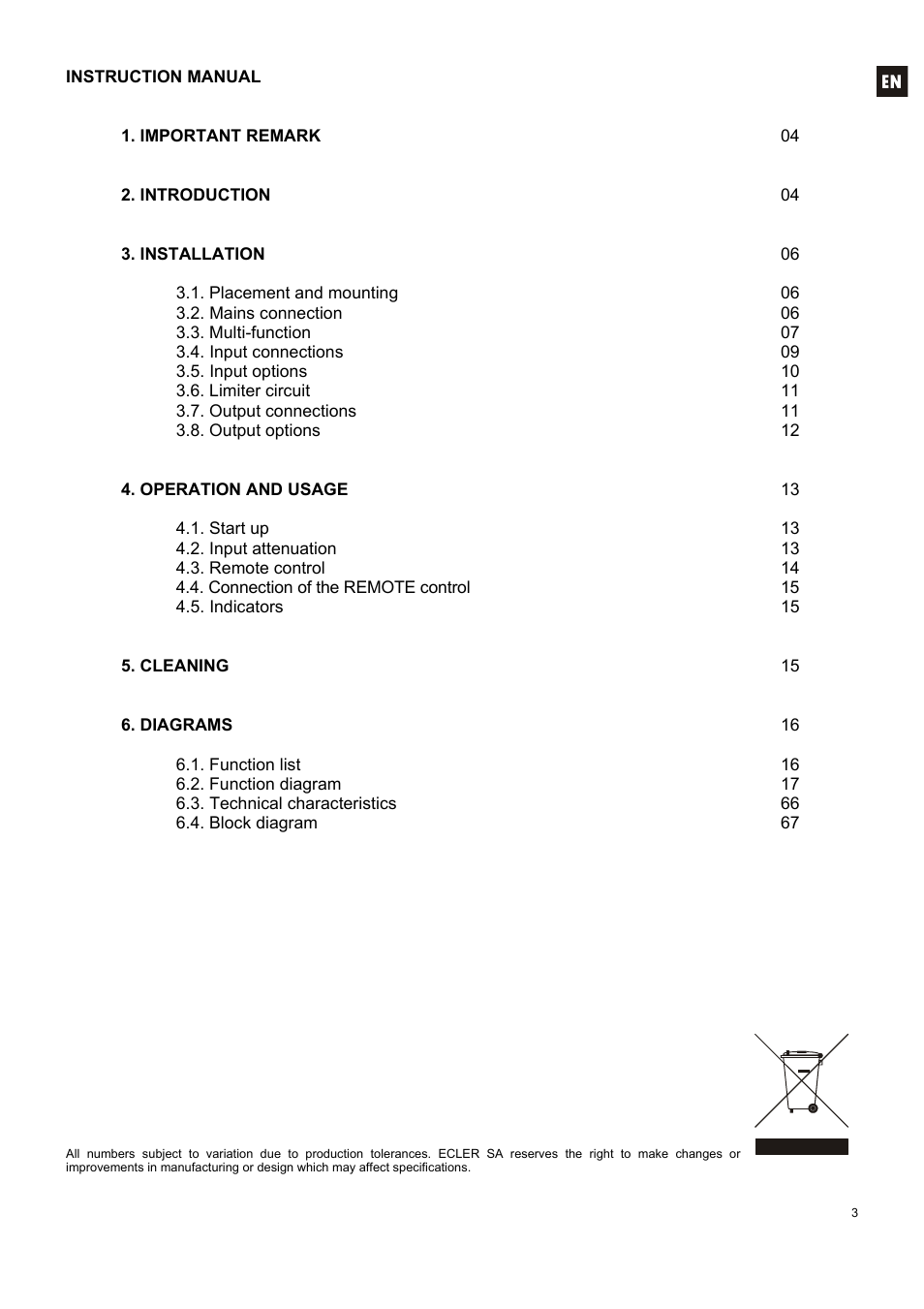 Ecler MPA6-150R User Manual | Page 3 / 68