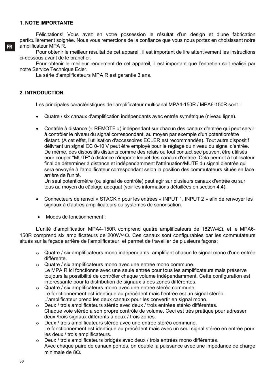 Ecler MPA6-150R User Manual | Page 36 / 68