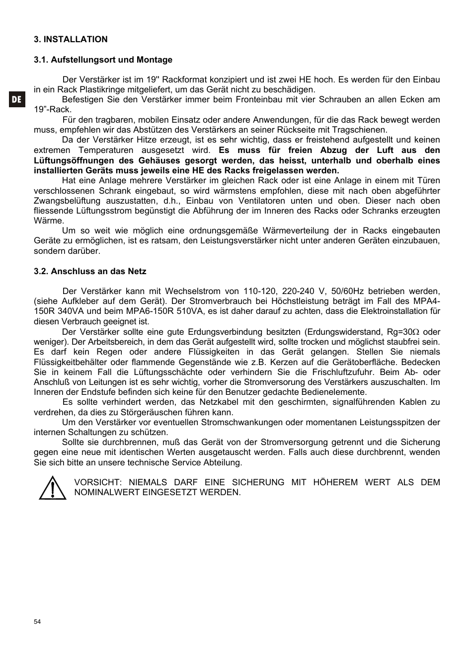 Ecler MPA6-150R User Manual | Page 54 / 68