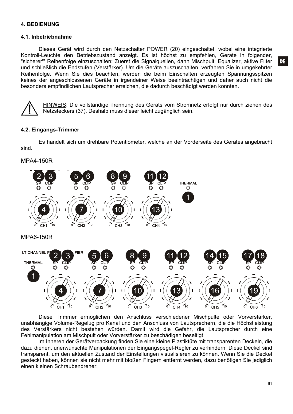 Ecler MPA6-150R User Manual | Page 61 / 68