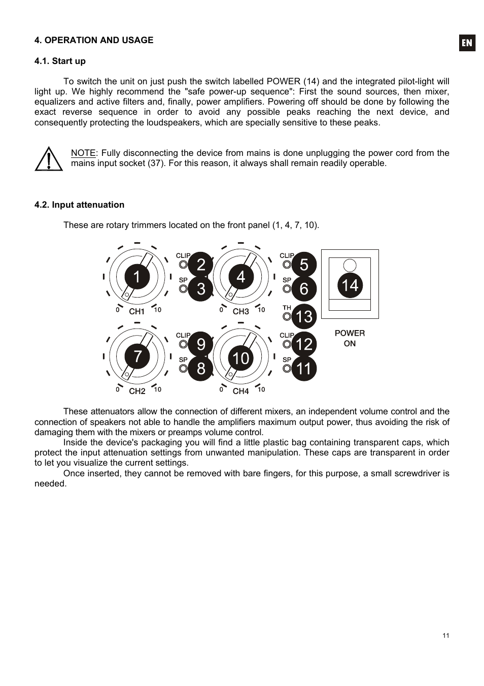 Ecler MPA 4-400R User Manual | Page 11 / 60