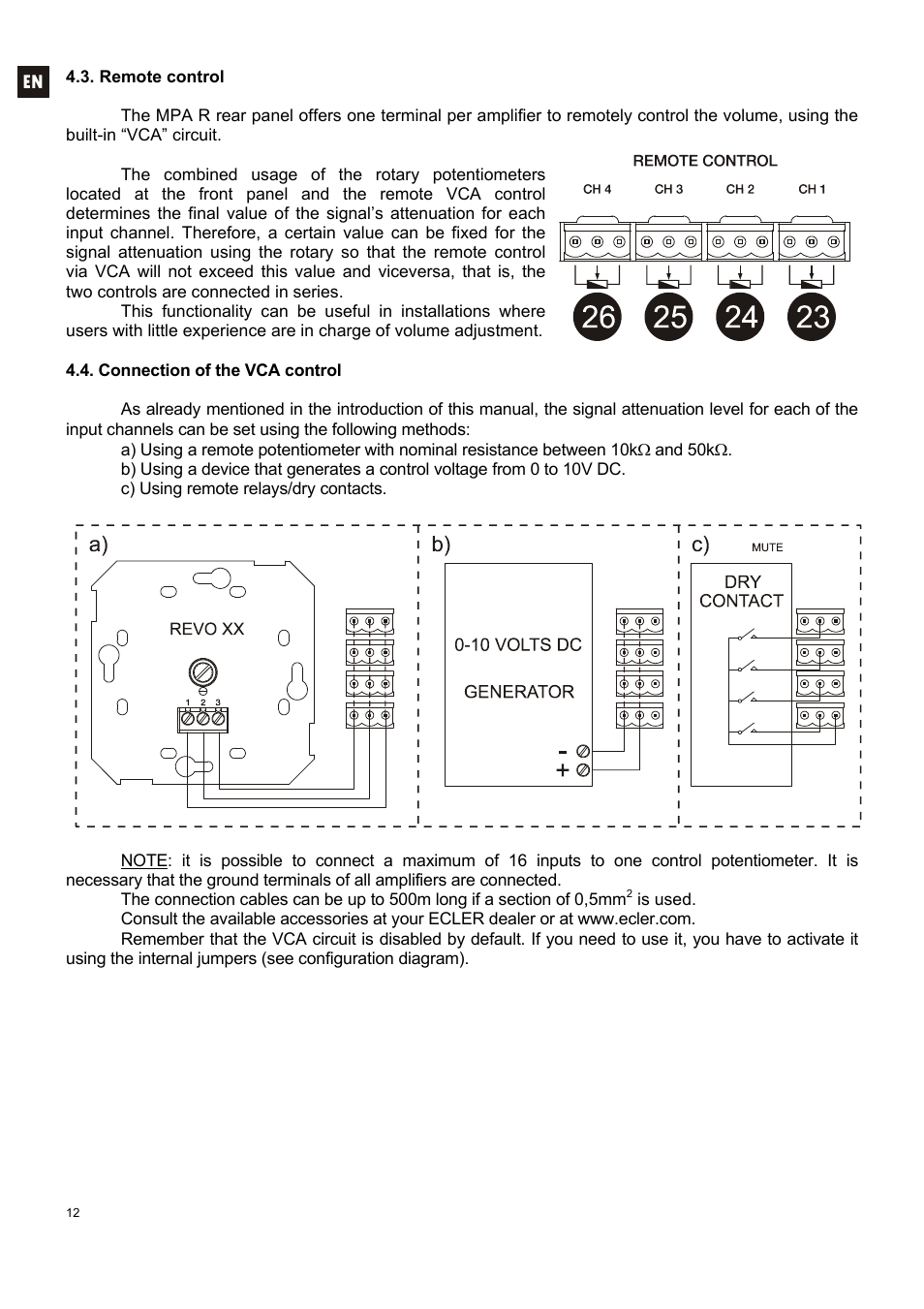 Ecler MPA 4-400R User Manual | Page 12 / 60