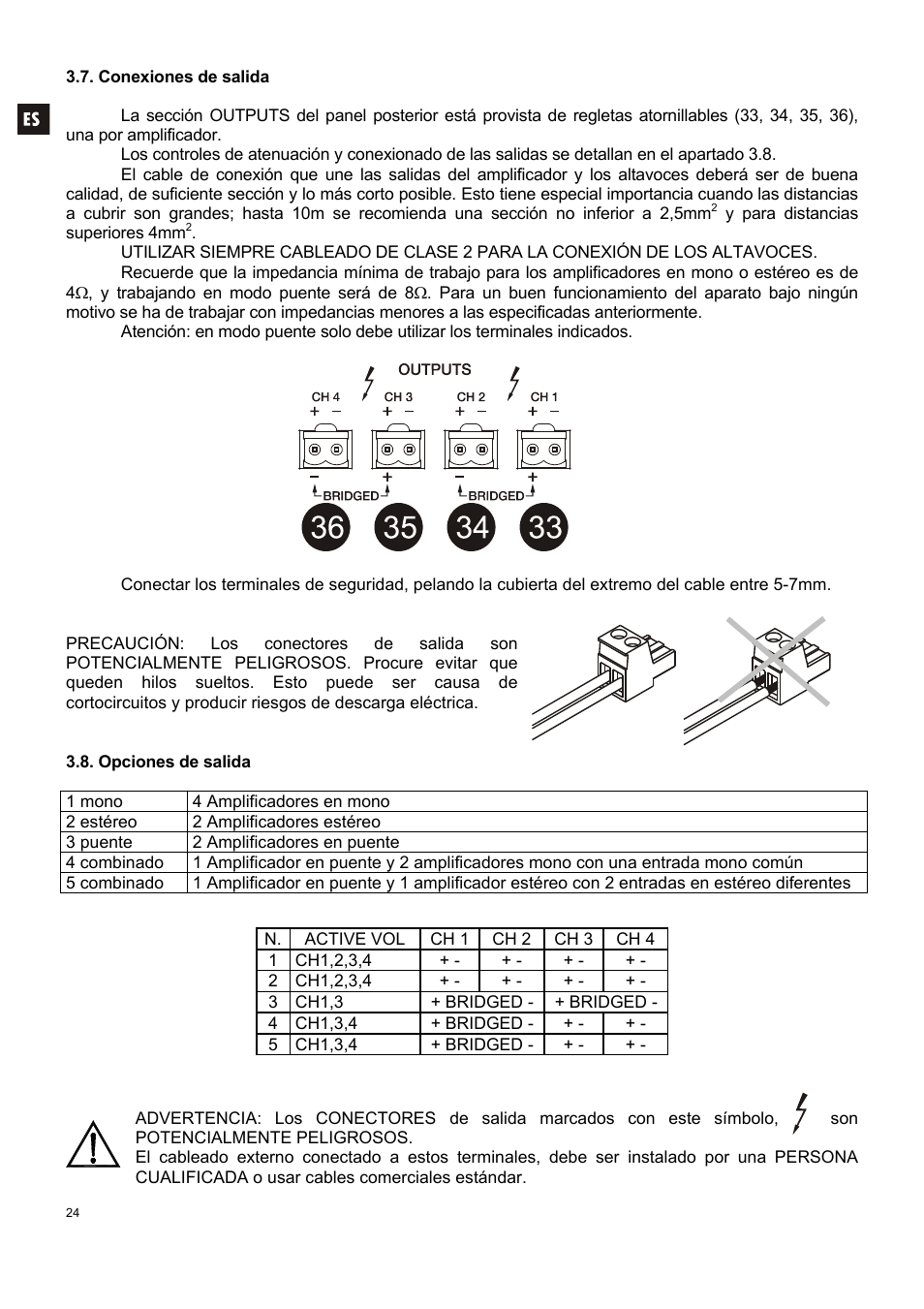 Ecler MPA 4-400R User Manual | Page 24 / 60