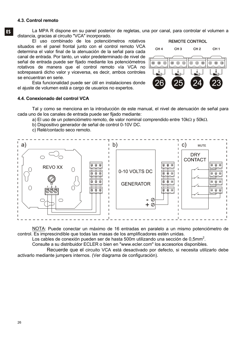 Ecler MPA 4-400R User Manual | Page 26 / 60