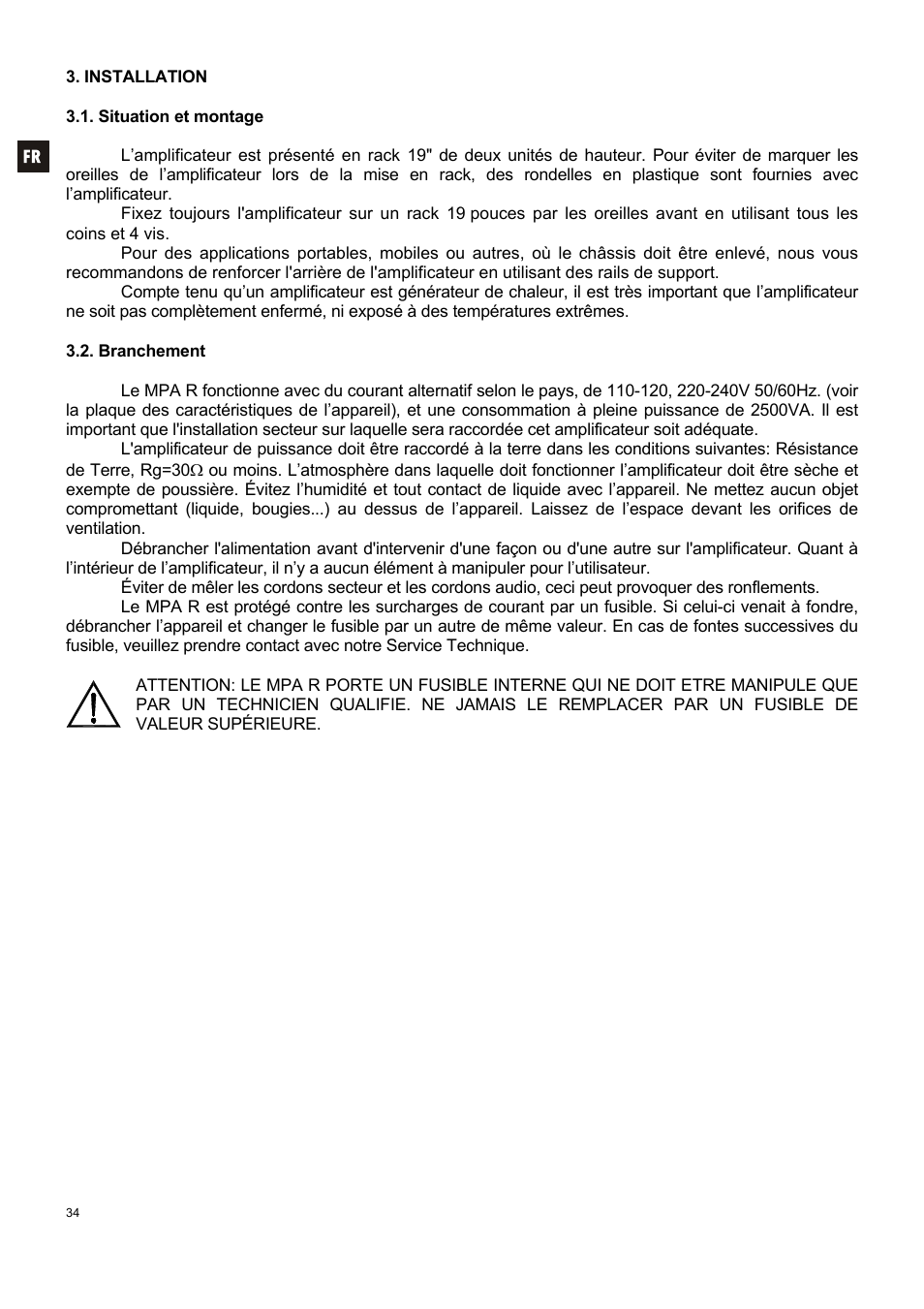 Ecler MPA 4-400R User Manual | Page 34 / 60