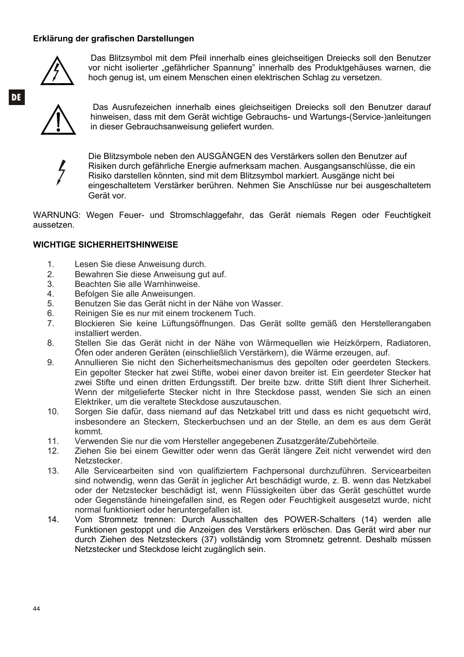 Ecler MPA 4-400R User Manual | Page 44 / 60