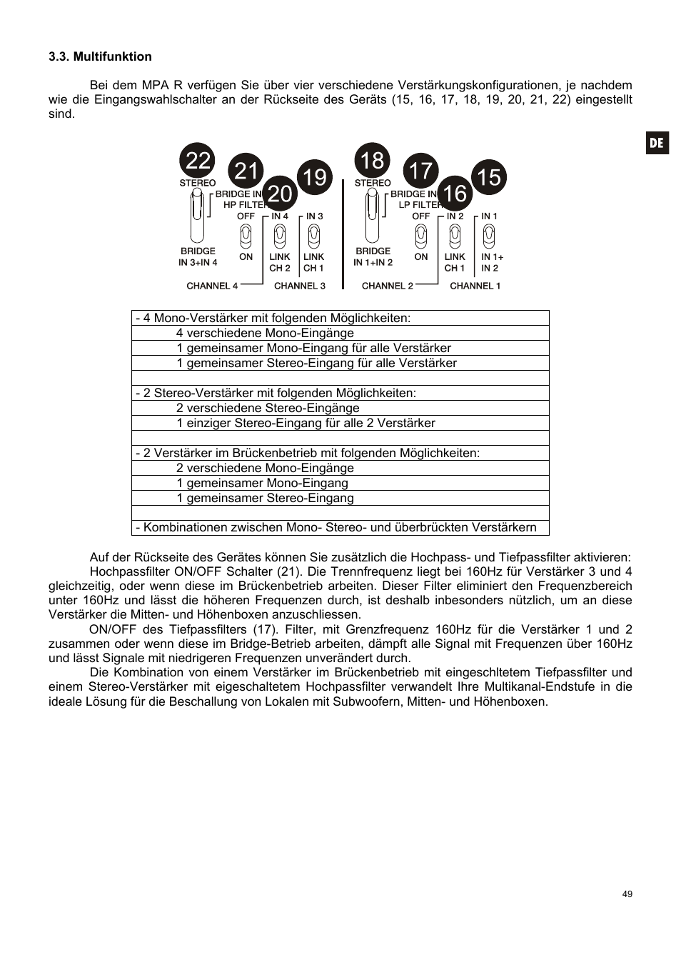 Ecler MPA 4-400R User Manual | Page 49 / 60