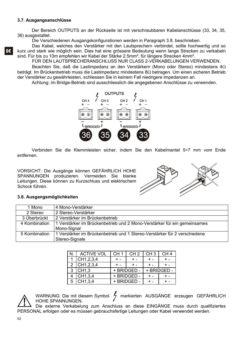 Ecler MPA 4-400R User Manual | Page 52 / 60