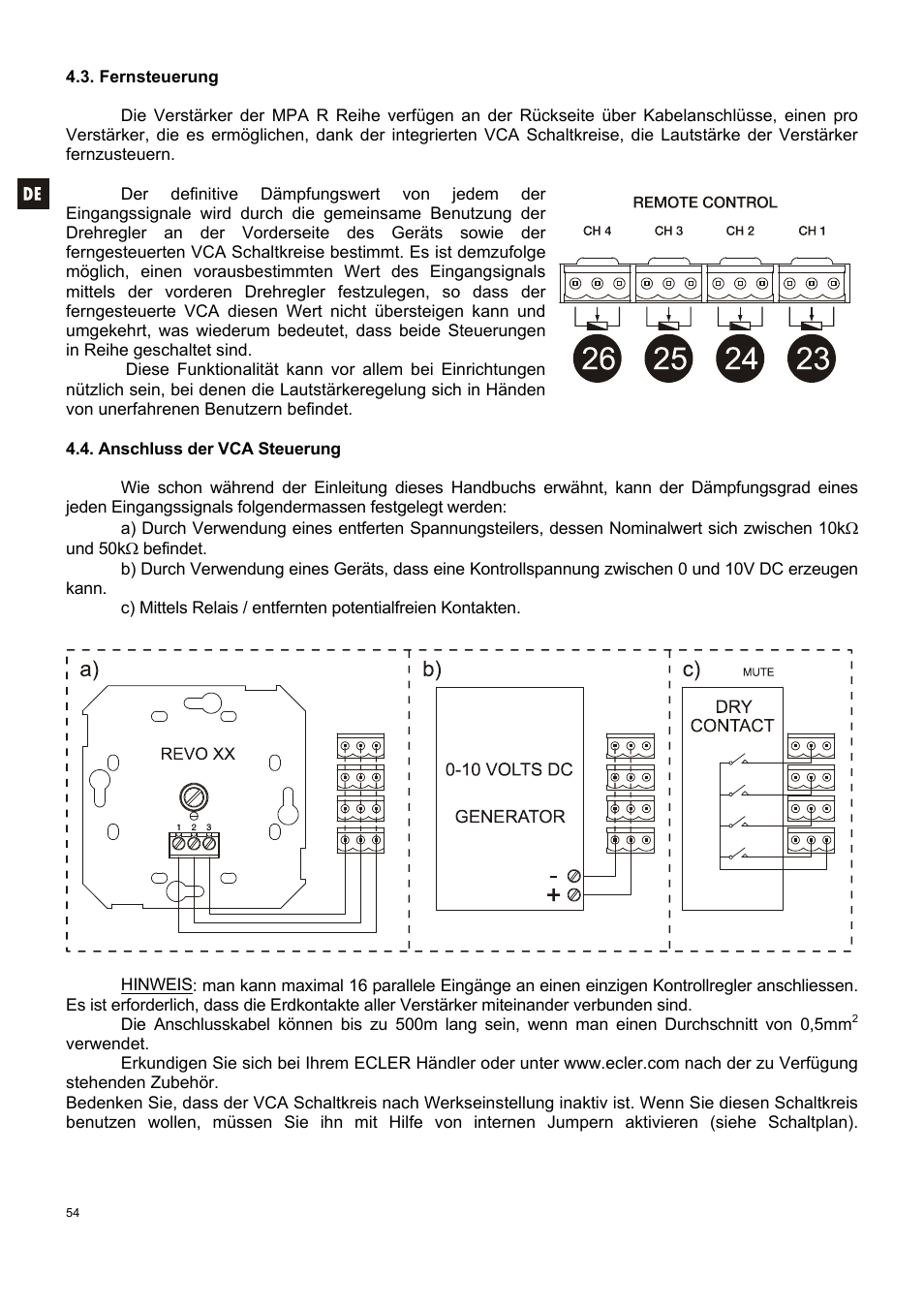 Ecler MPA 4-400R User Manual | Page 54 / 60