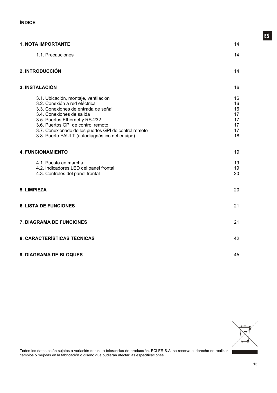 Ecler NXA SERIES User Manual | Page 13 / 46