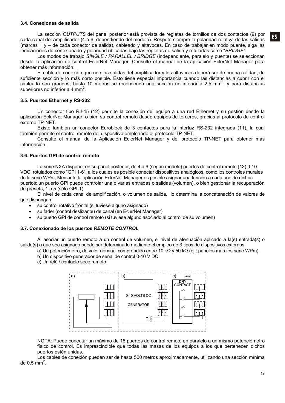 Ecler NXA SERIES User Manual | Page 17 / 46