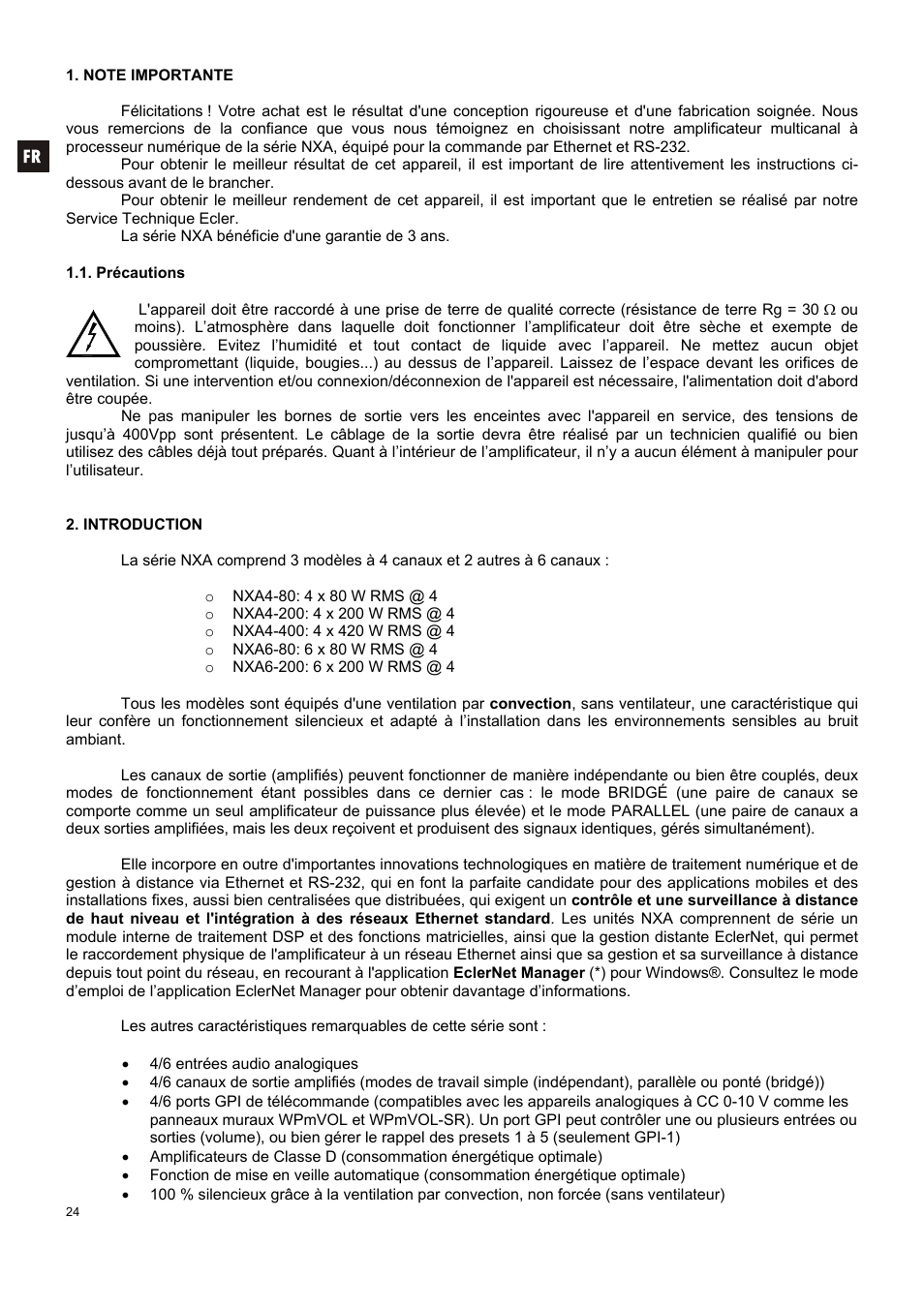 Ecler NXA SERIES User Manual | Page 24 / 46