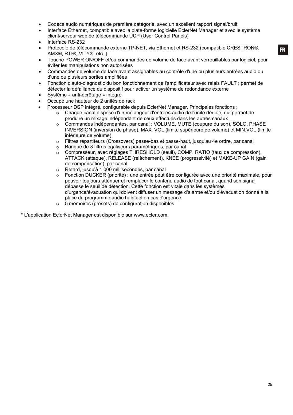 Ecler NXA SERIES User Manual | Page 25 / 46