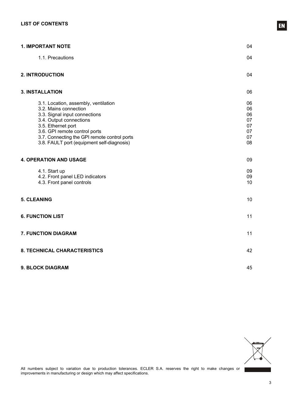 Ecler NXA SERIES User Manual | Page 3 / 46