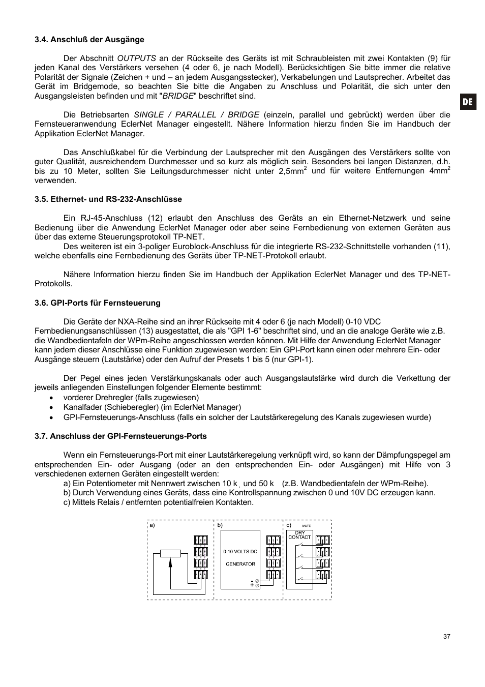 Ecler NXA SERIES User Manual | Page 37 / 46