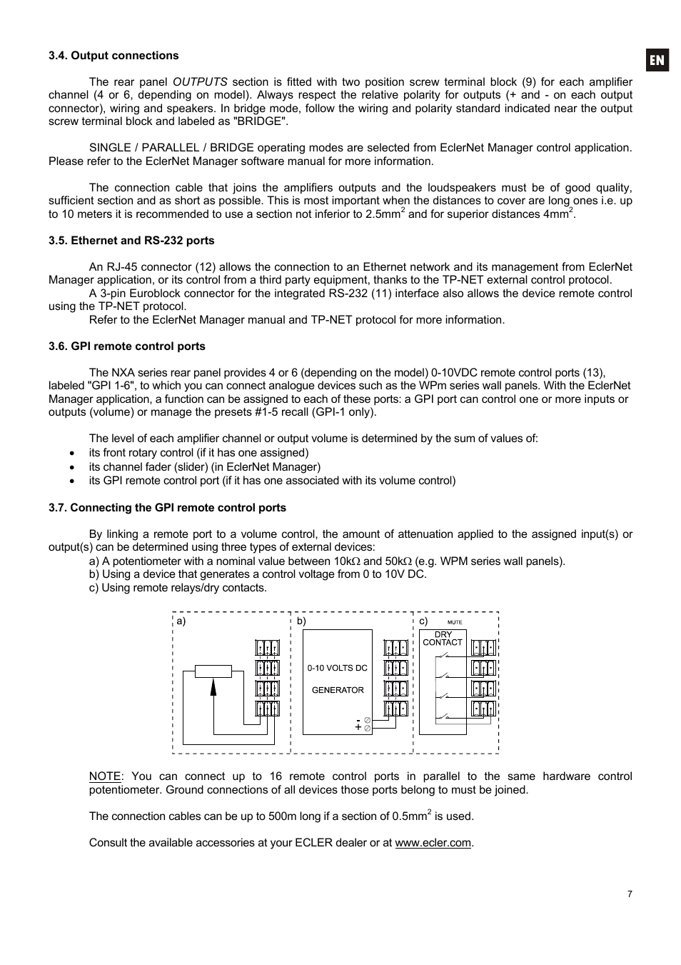 Ecler NXA SERIES User Manual | Page 7 / 46