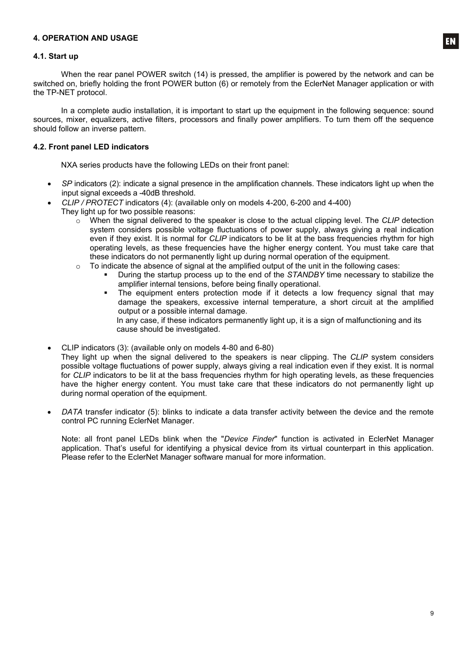 Ecler NXA SERIES User Manual | Page 9 / 46