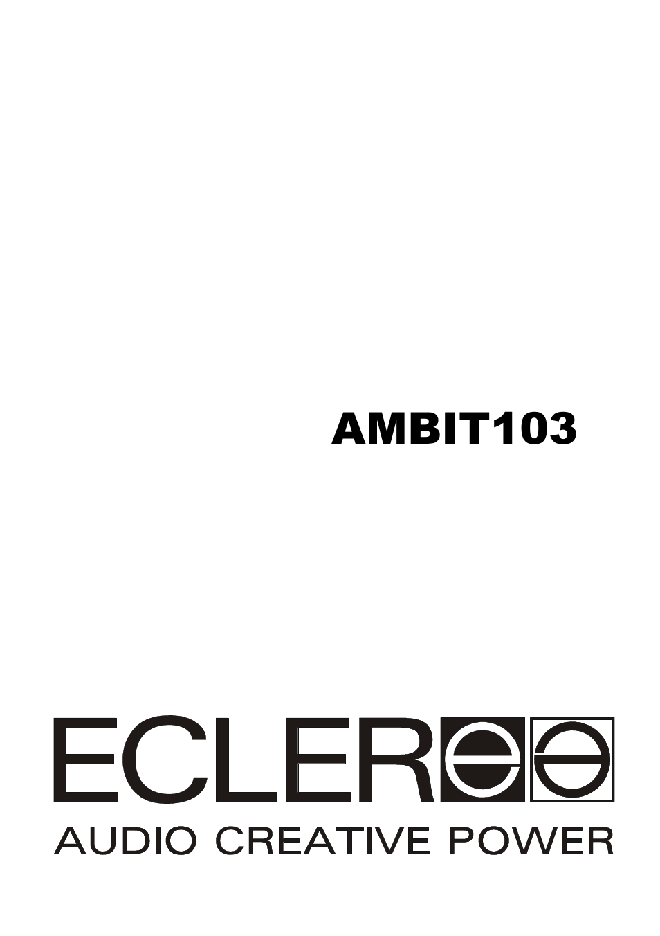 Ecler AMBIT103 User Manual | 20 pages