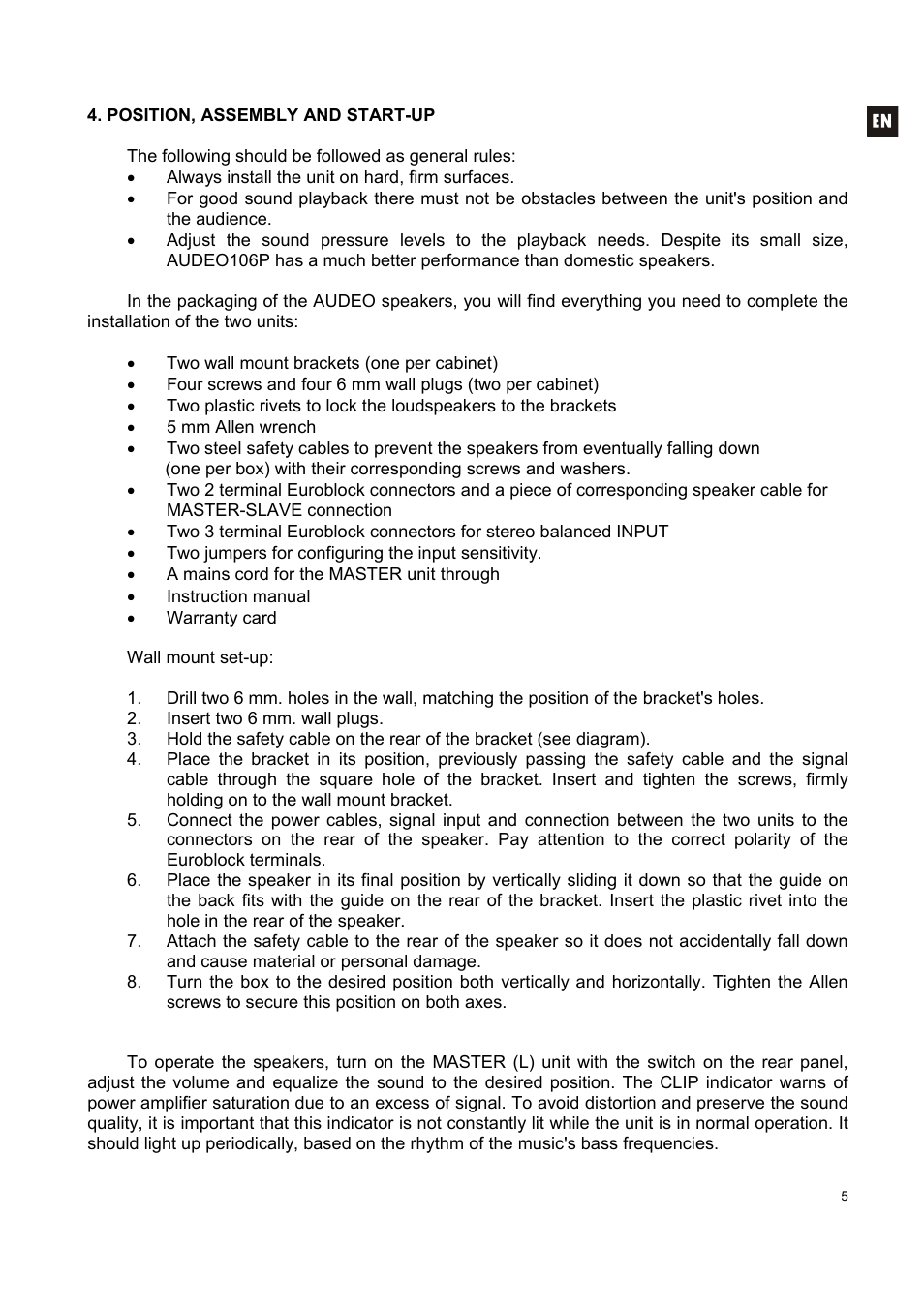 Ecler AUDEO106P User Manual | Page 5 / 28