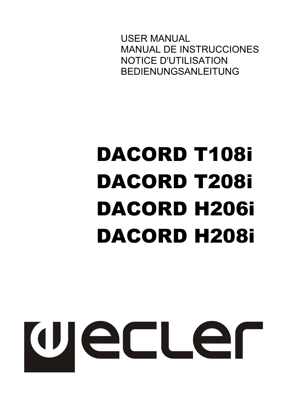 Ecler DACORD-i User Manual | 24 pages