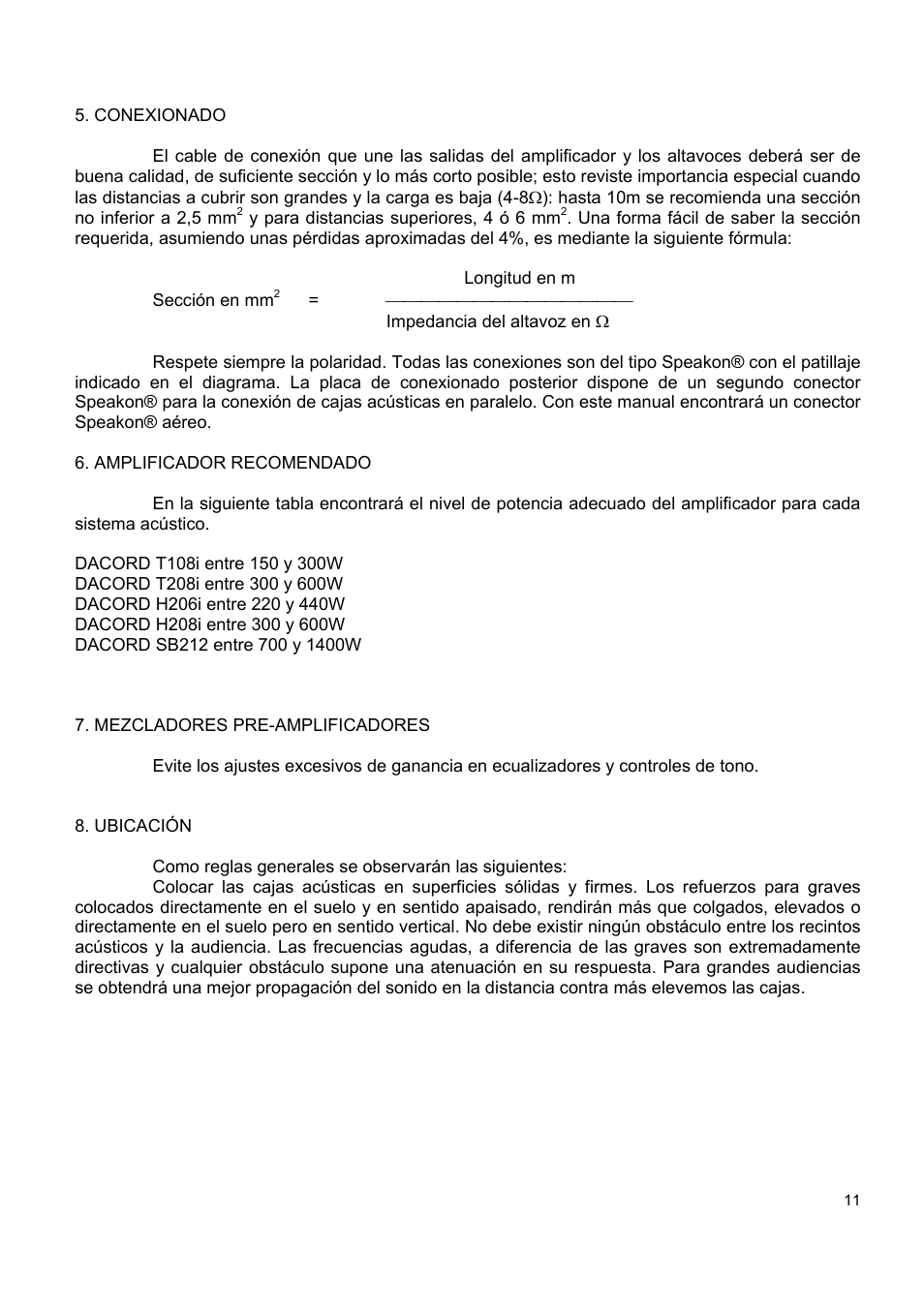 Ecler DACORD-i User Manual | Page 11 / 24