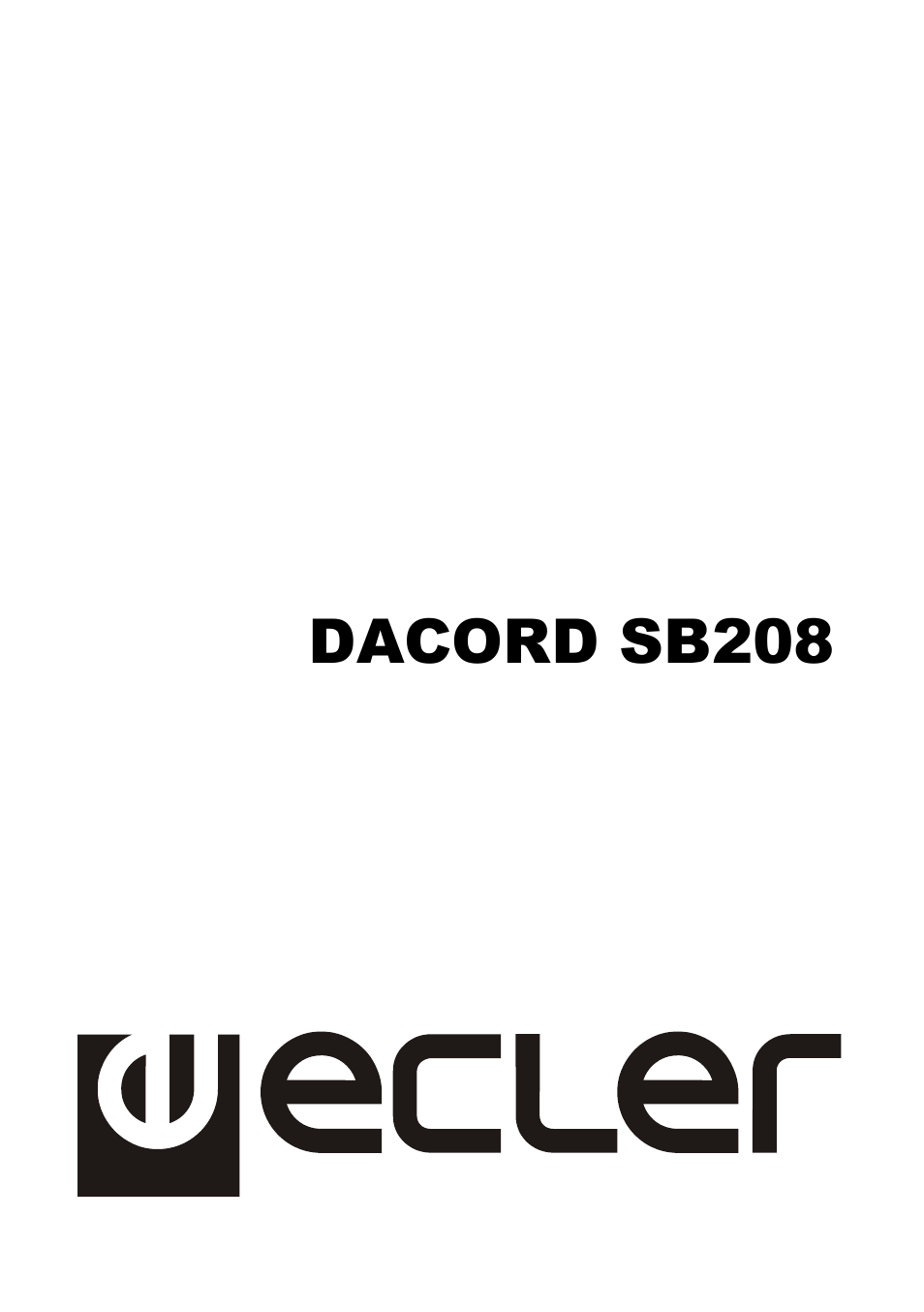 Ecler DACORD SB208 User Manual | 16 pages