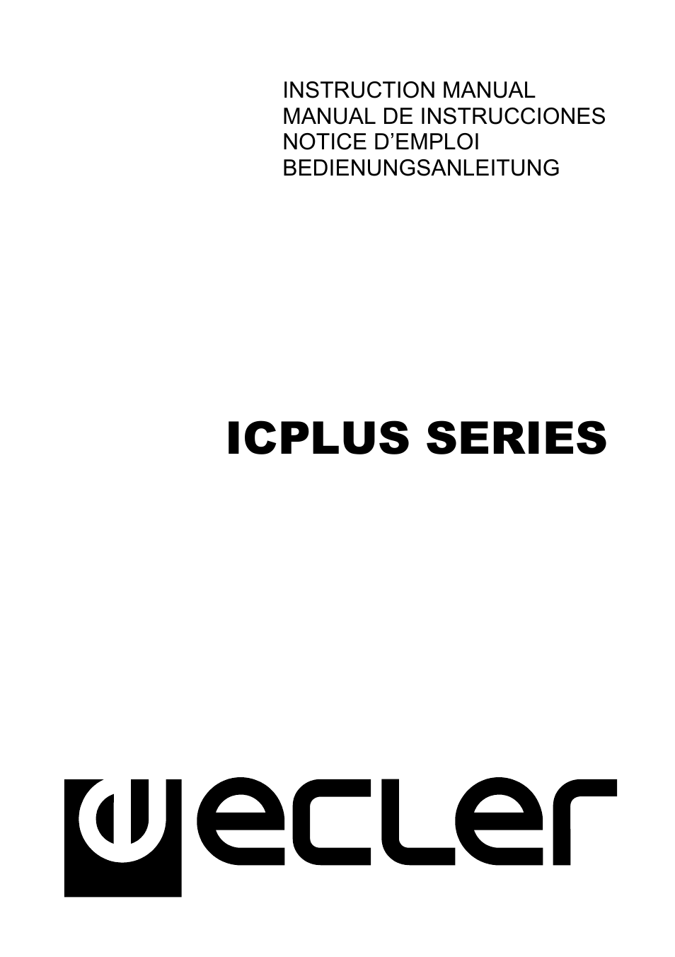 Ecler ICPLUS SERIES User Manual | 20 pages