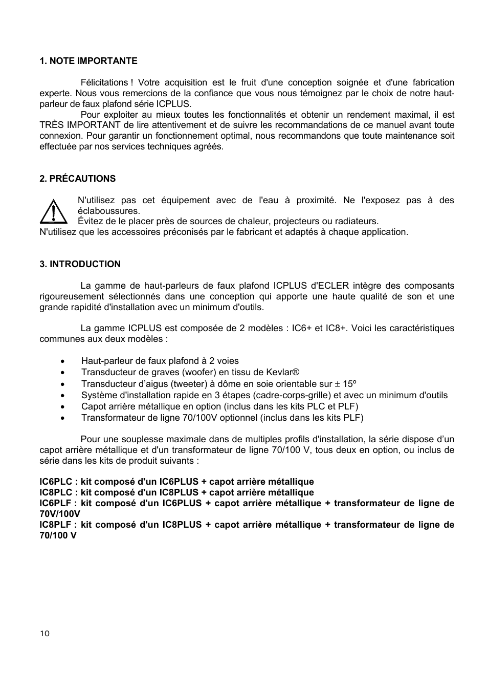 Ecler ICPLUS SERIES User Manual | Page 10 / 20