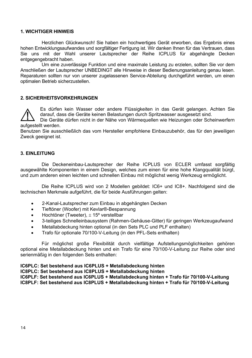 Ecler ICPLUS SERIES User Manual | Page 14 / 20