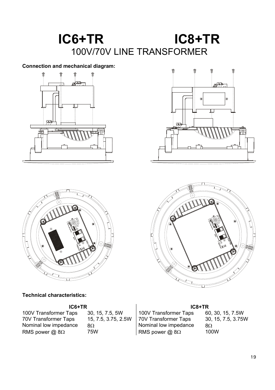 Ic6+tr ic8+tr | Ecler ICPLUS SERIES User Manual | Page 19 / 20