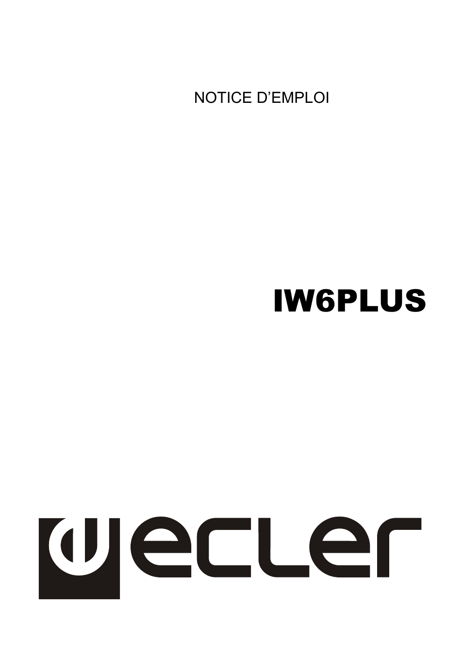 Ecler IW6 PLUS User Manual | 20 pages