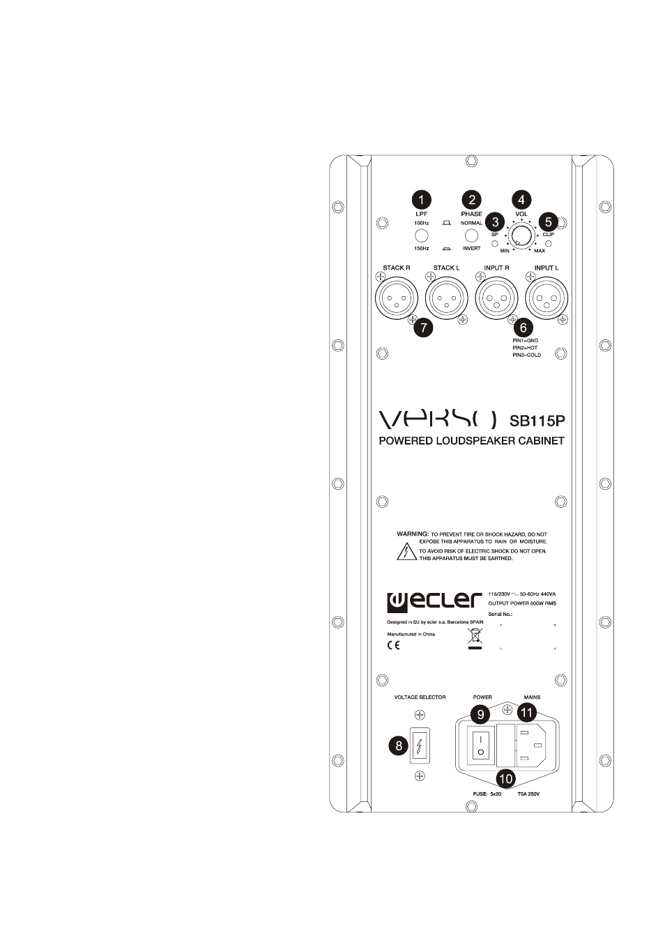 Ecler VERSO SB115P User Manual | Page 20 / 28