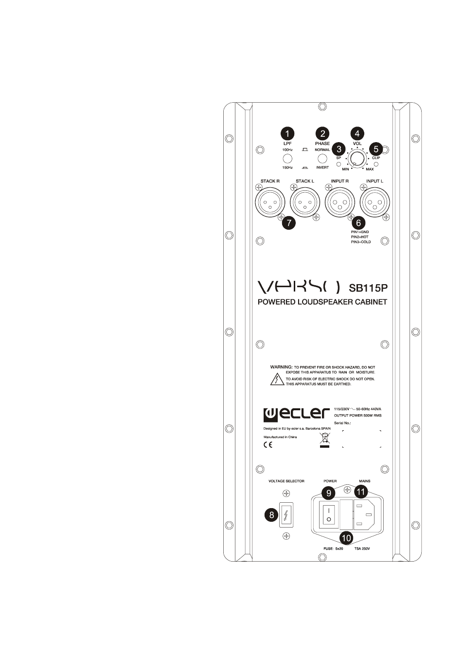 Ecler VERSO SB115P User Manual | Page 26 / 28