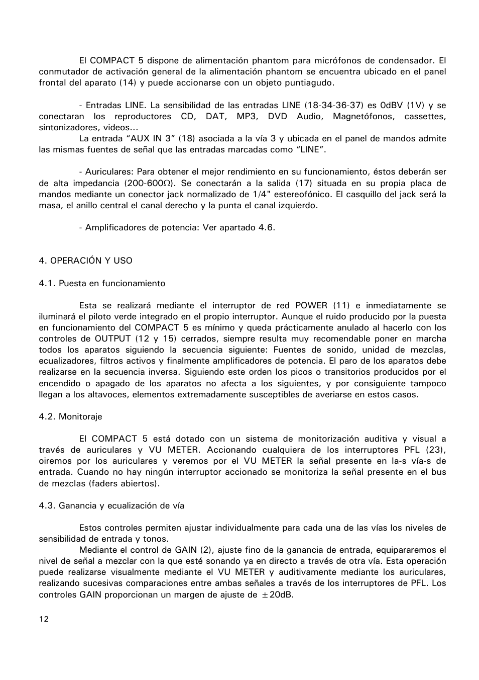 Ecler COMPACT 5 User Manual | Page 12 / 34