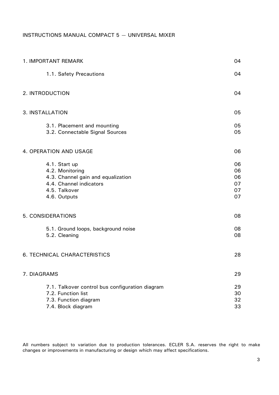 Ecler COMPACT 5 User Manual | Page 3 / 34