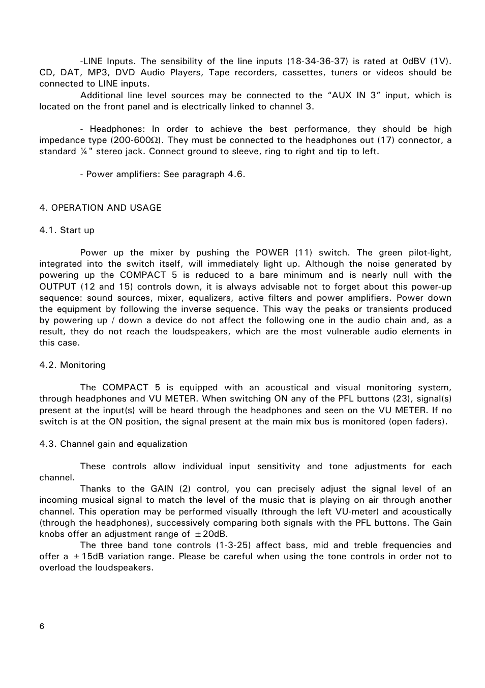 Ecler COMPACT 5 User Manual | Page 6 / 34