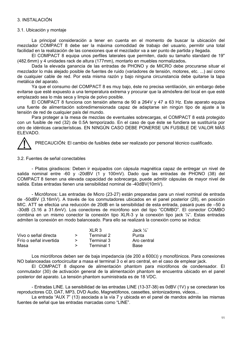 Ecler COMPACT 8 User Manual | Page 11 / 32