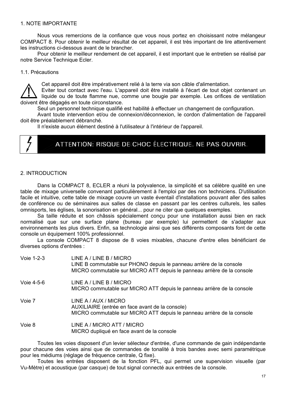 Ecler COMPACT 8 User Manual | Page 17 / 32