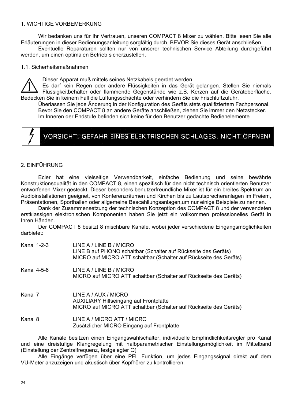 Ecler COMPACT 8 User Manual | Page 24 / 32