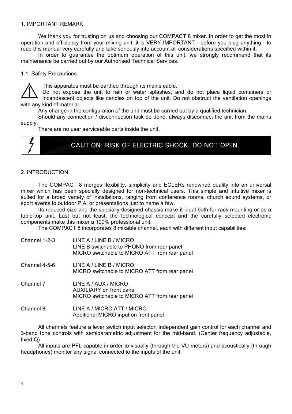 Ecler COMPACT 8 User Manual | Page 4 / 32