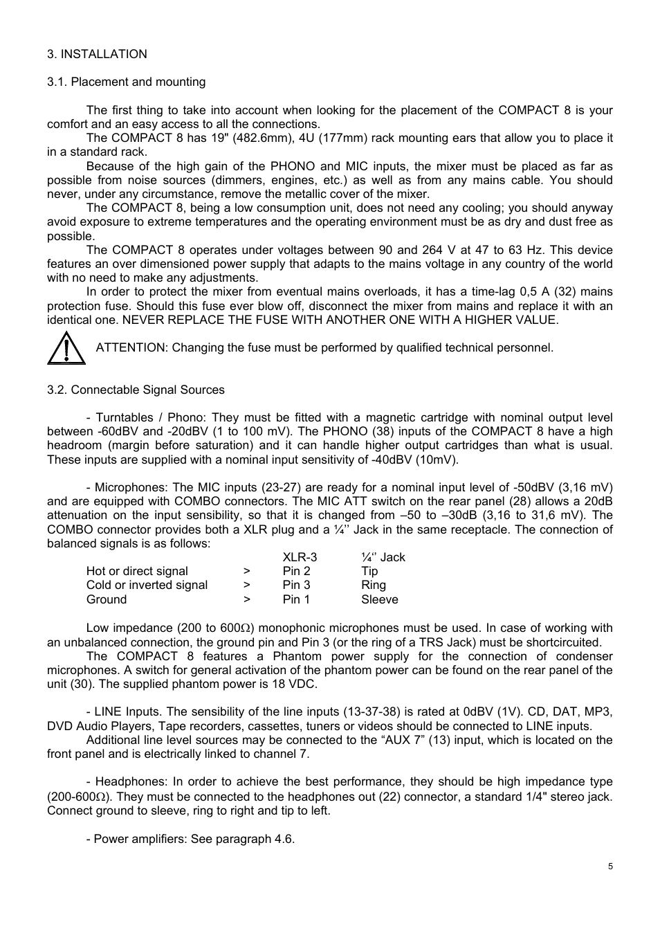 Ecler COMPACT 8 User Manual | Page 5 / 32