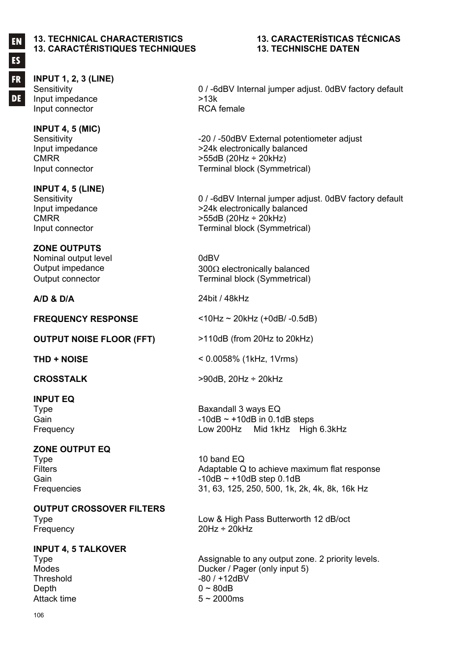 Ecler DAM514 User Manual | Page 106 / 110