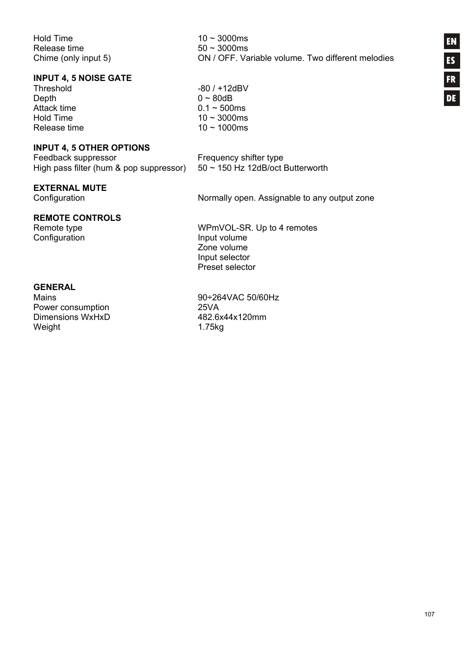 Ecler DAM514 User Manual | Page 107 / 110