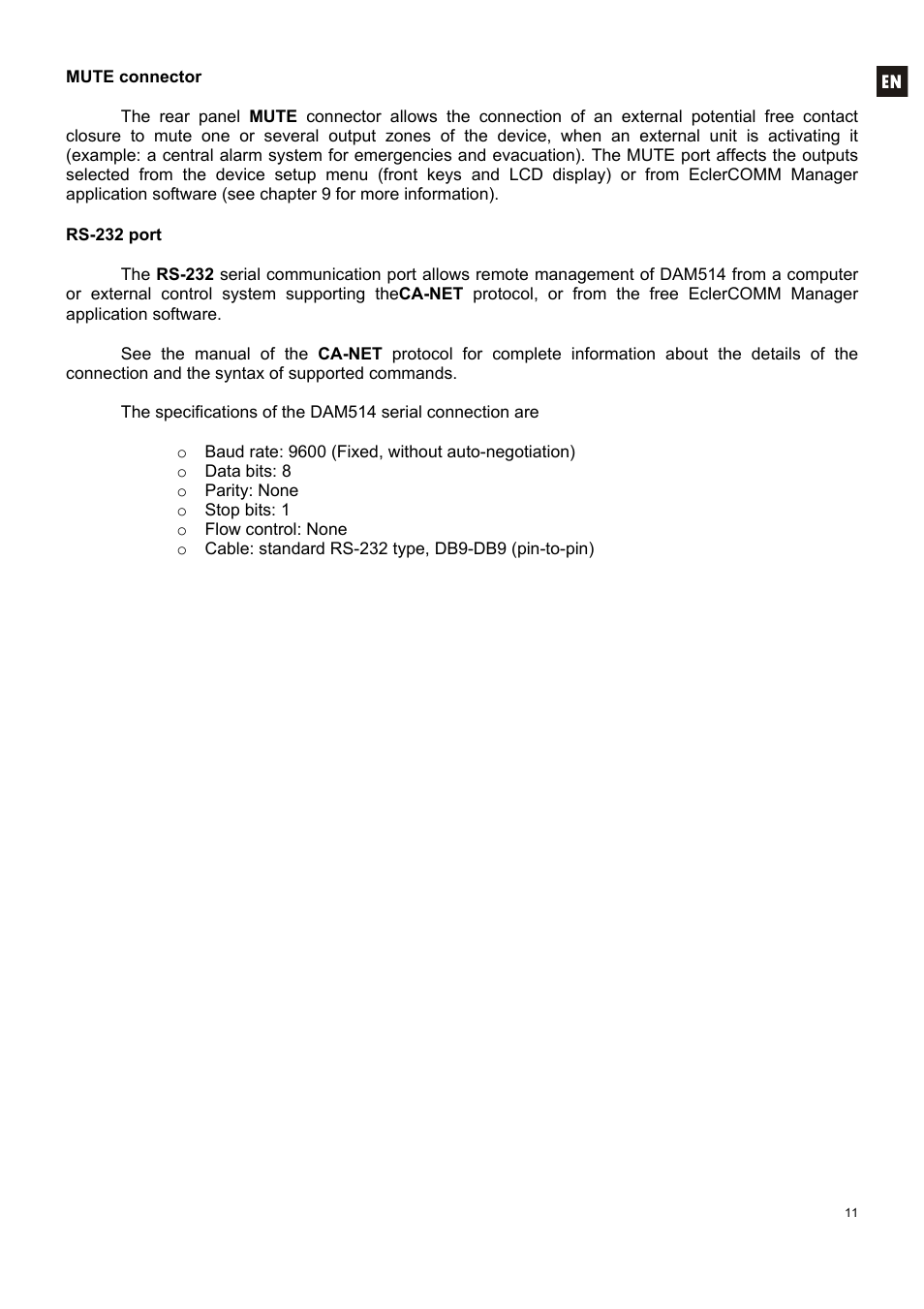 Ecler DAM514 User Manual | Page 11 / 110