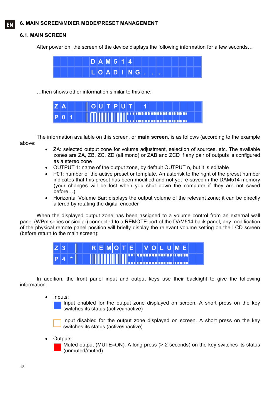 Ecler DAM514 User Manual | Page 12 / 110