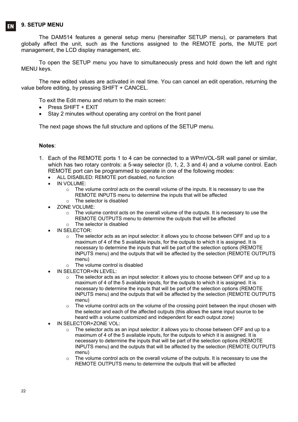 Ecler DAM514 User Manual | Page 22 / 110