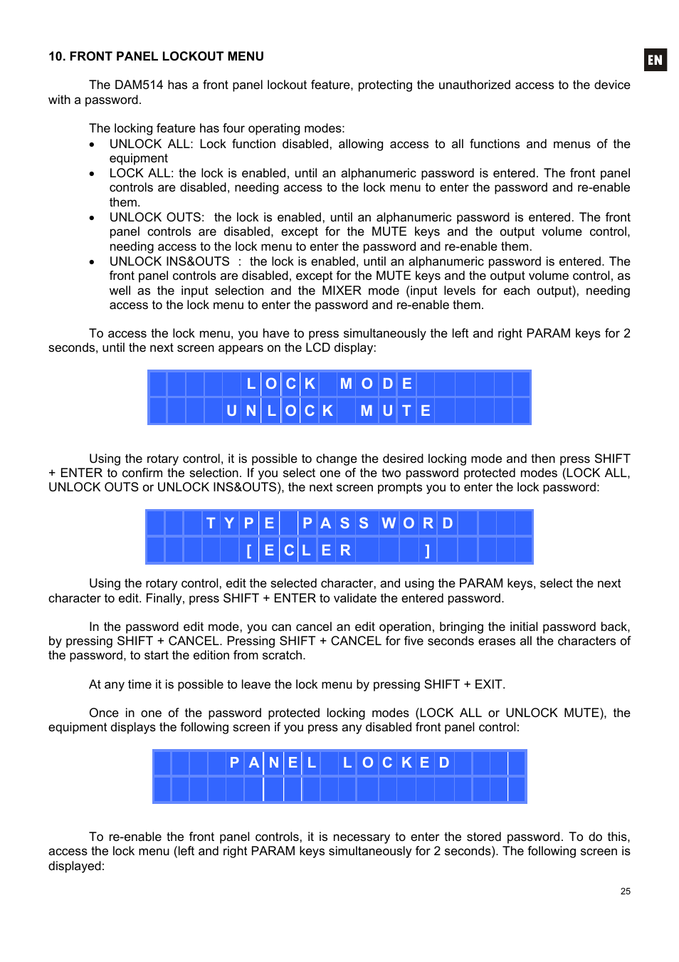 Ecler DAM514 User Manual | Page 25 / 110